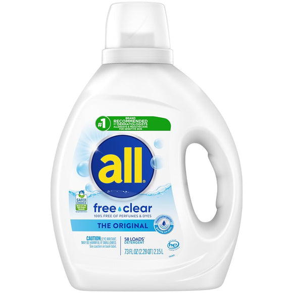Henkel all Free Clear 2982688 Laundry Detergent, 73 fl-oz, Liquid