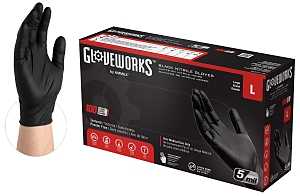 GLOVE NITRILE TXRD BLK 5MIL L 