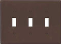 WALL PLATE 3GANG TGL MID BROWN
