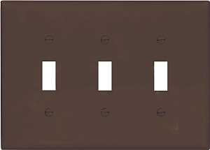 WALL PLATE 3GANG TGL MID BROWN