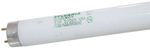 Sylvania 22026 Fluorescent Bulb, 32 W, T8 Lamp, Medium G13 Lamp Base, 2820 Lumens, 5000 K Color Temp, Super White Light