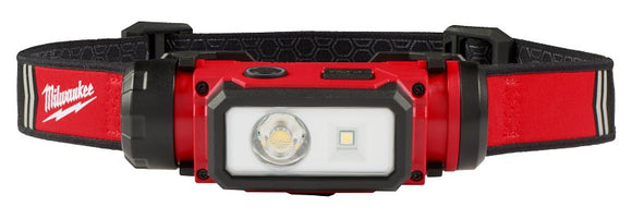Milwaukee REDLITHIUM 2163-21 USB Hard Hat Headlamp, 100, 400, 600 Lumens, 5, 9, 20 hr Run Time