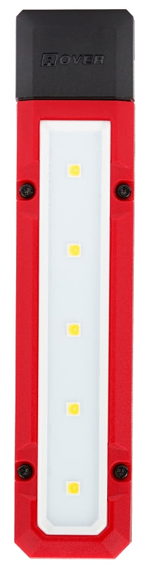 Milwaukee ROVER 2108 Flood Light, 3 V, 5-Lamp, LED Lamp, White Light, 300 Lumens, Plastic Fixture, Black/Red Fixture