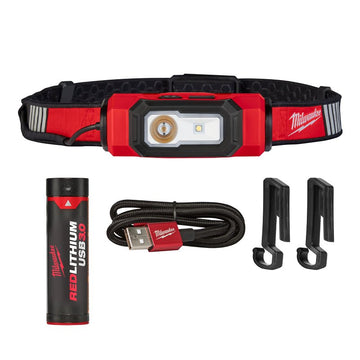 Milwaukee BEACON 2116-21 Hard Hat Headlamp, Lithium-Ion Battery, LED Lamp, 600 Lumens, Flood, Spot Beam, Black