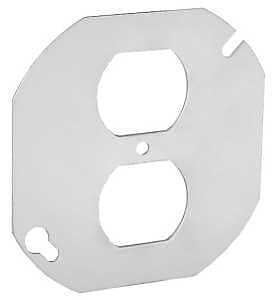 OCTAGON COVER DUPLEX FLAT 4IN 