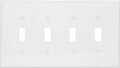 WALL PLATE 4GANG TGL STD WHITE