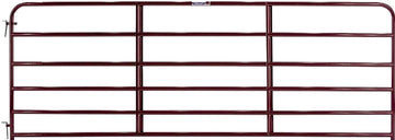 Tarter 6ER16 Tube Gate, 16 ft W Gate, 50 in H Gate, Steel Frame, Red