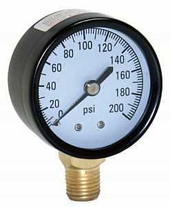 PRESSURE GAUGE LM 200PSI 1/4IN