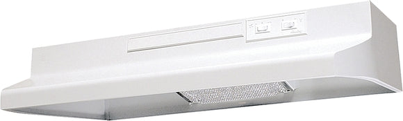 Air King AV1303 Range Hood, 180 cfm, 2 Fan, 30 in W, 12 in D, 6 in H, Steel, White