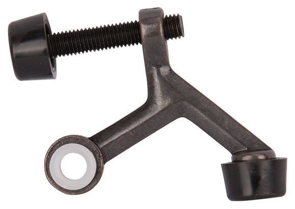 ProSource H20-B021-PS Light-Duty Hinge Pin Door Stop, 2-1/4 in Projection, Die-Cast Zinc & Plastic, Antique Brass