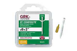 SCREW RT CMPST TRIM WHT 8X2IN 