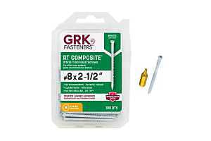 SCREW RT CMPST TRIM WHT 8X2-1/