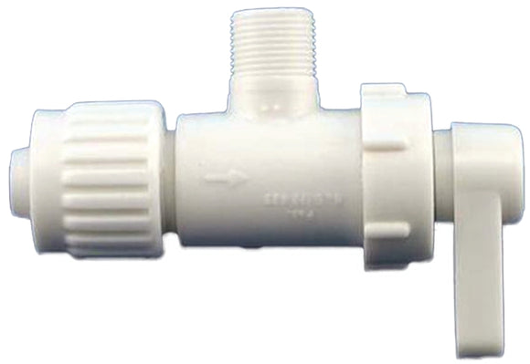 Flair-It 16893 Stop Valve, 1/2 x 3/8 in Connection, PEX x Compression, Quarter-Turn Actuator, Plastic Body