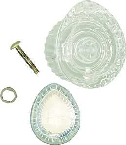FAUCET HANDLE CLEAR WHT-CHRM  