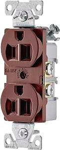 RECPT DUPLEX COMM 3WRE 15A BRN