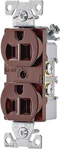 RECPT DUPLEX COMM 3WRE 15A BRN