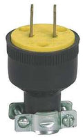PLUG RUB 2WR BLK 2P 15A 125V  