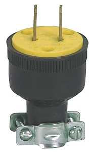 PLUG RUB 2WR BLK 2P 15A 125V  
