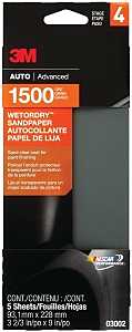 SANDPAPER W/D 1500G 3-2/3X9IN 