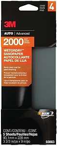 SANDPAPER W/D 2000G 3-2/3X9IN 