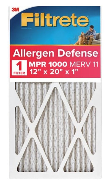 Filtrete 9819-4 Air Filter, 20 in L, 12 in W, 11 MERV, 1000 MPR, Polypropylene Frame