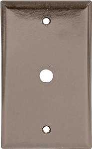 WALL PLATE 1G TELE/CX STD BRN 