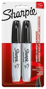 MARKER PERMNT CHISEL TIP BLK  