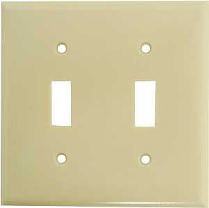 WALL PLATE TOGGLE 2GANG IVORY 