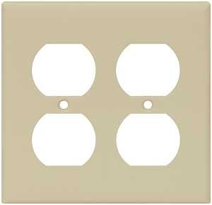 WALL PLATE 2GANG DPLX RECPT IV