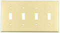 WALL PLATE 4 GANG TGL STD IVRY