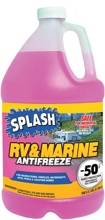 Splash 619527 RV and Marine Anti-Freeze, Pink, 1 gal, Bottle