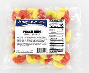 PEACH RINGS 7 OZ BAG          