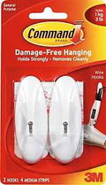 HOOK WIRE ADHESIVE MED WHITE  