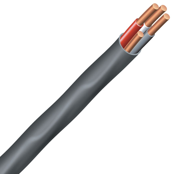 Southwire® Romex® 6/3NM-WGX125 Sheathed Cable, 6 AWG Wire, 3-Conductor, 125 ft L, Copper Conductor, PVC Insulation