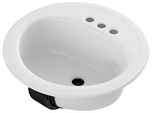LAVATORY STEEL RND WHT 19IN   