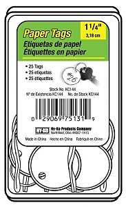 PAPER ID TAG SPLITRING 1-1/4IN