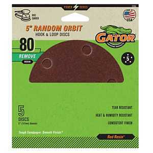 5" 80GRIT 5HOLE HOOK/LOOP 5PK 