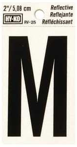 LETTER HOUSE M 2IN REFL BLK   