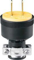 BLACK RUBBER ROUND 2WIRE PLUG 