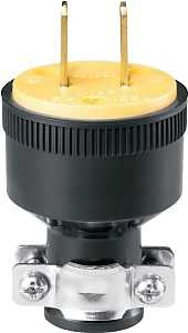 BLACK RUBBER ROUND 2WIRE PLUG 
