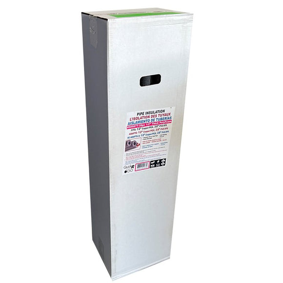 Quick R 50587T Pipe Insulation, 5/8 in ID x 1-5/8 in OD Dia, 46 in L, Poly, Charcoal, 1/2 in Pipe
