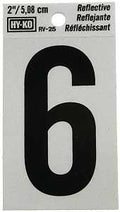 NUMBER HOUSE 6 2IN REFL BLK   