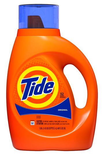 Tide 40213 Laundry Detergent, 42 oz, Bottle, Liquid, Original