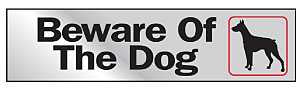 SIGN VNY BEWARE OF THE DOG 2X8