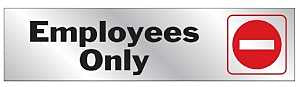 SIGN VINYL EMPLOYEES ONLY2X8IN