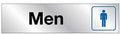 SIGN VINYL SILVER MEN 2INX8IN 