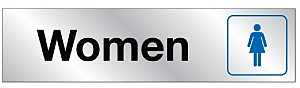 SIGN VINYL SLVR WOMEN 2INX8IN 