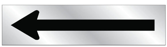 Hy-Ko 486 Safety Sign, Arrow, Silver Background, Vinyl, 2 in L, 8 in W