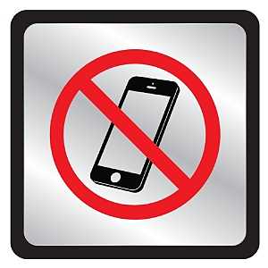 SIGN PLSTC NO CELL PHONES SYMB