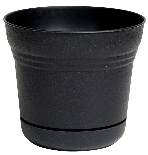 Bloem Saturn Series SP0700 Planter, 7-1/4 in Dia, 6-1/2 in H, 7-1/4 in W, 7-1/4 in D, Round, Traditional Design, Plastic
